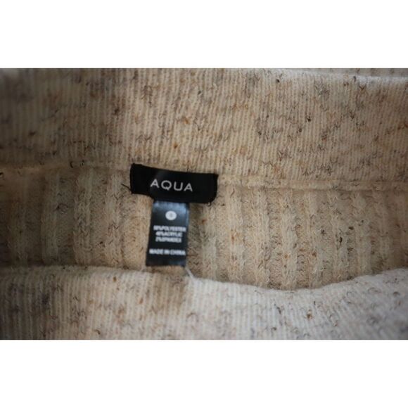 AQUA 73S980BL Women's Sz S Oatmeal Heathered Ribbed Knit Pants $78+ - Picture 3 of 5